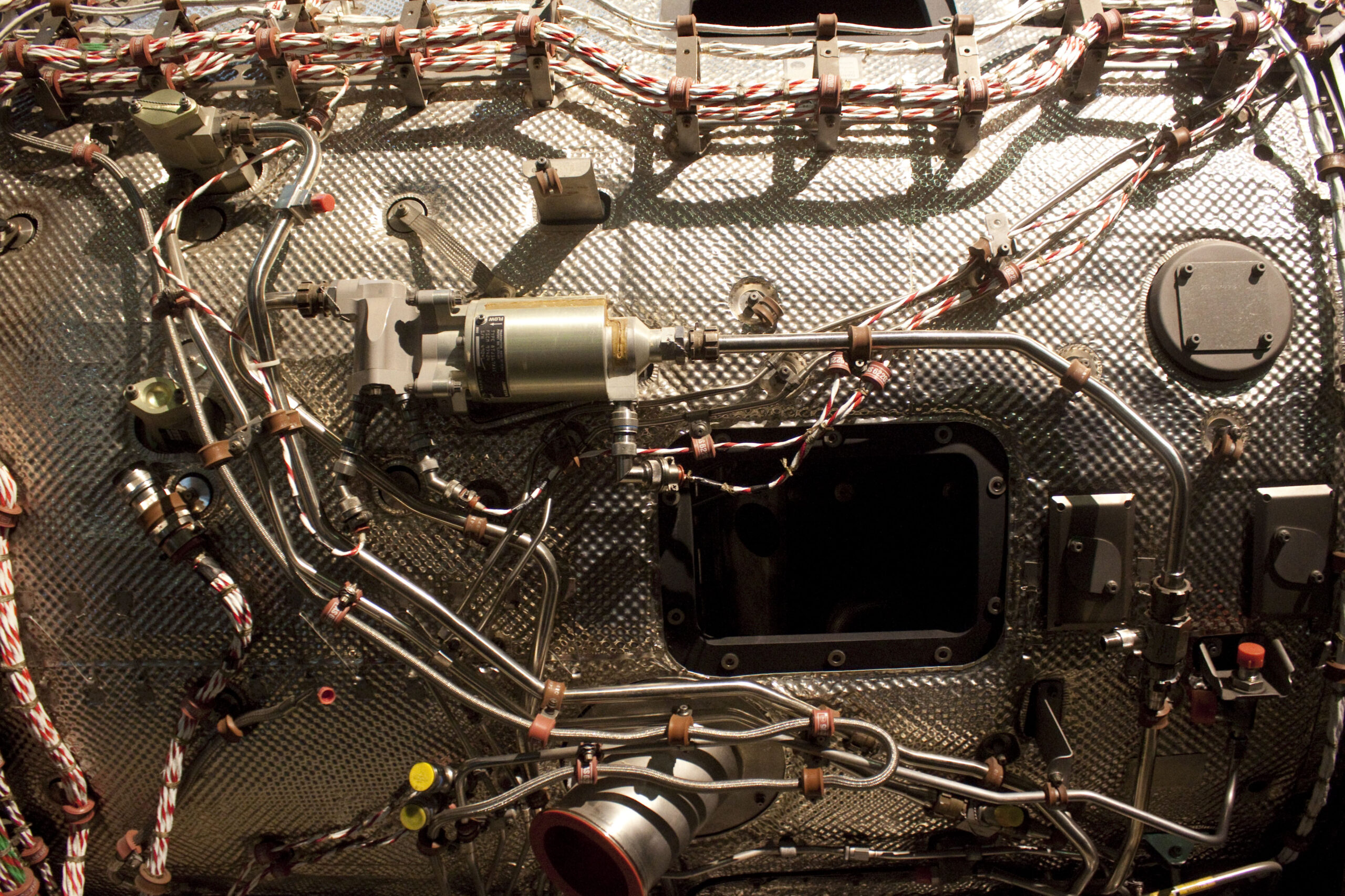 Inside an airplane turbine