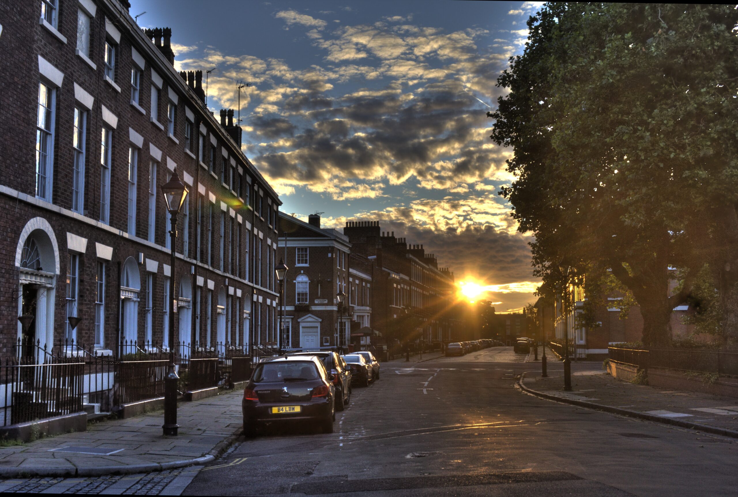 Victorian Houses Sunset